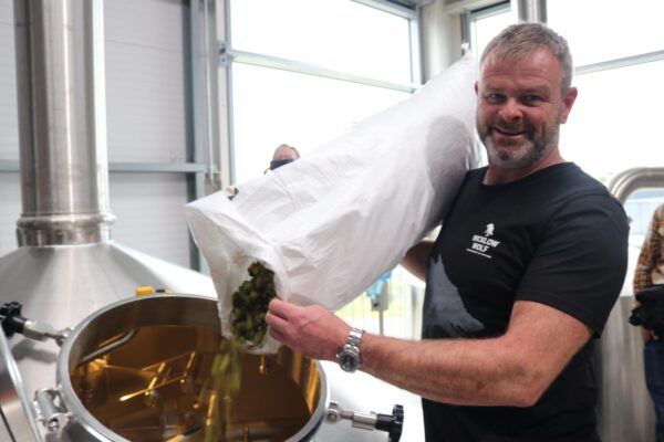 Simon pouring hops 